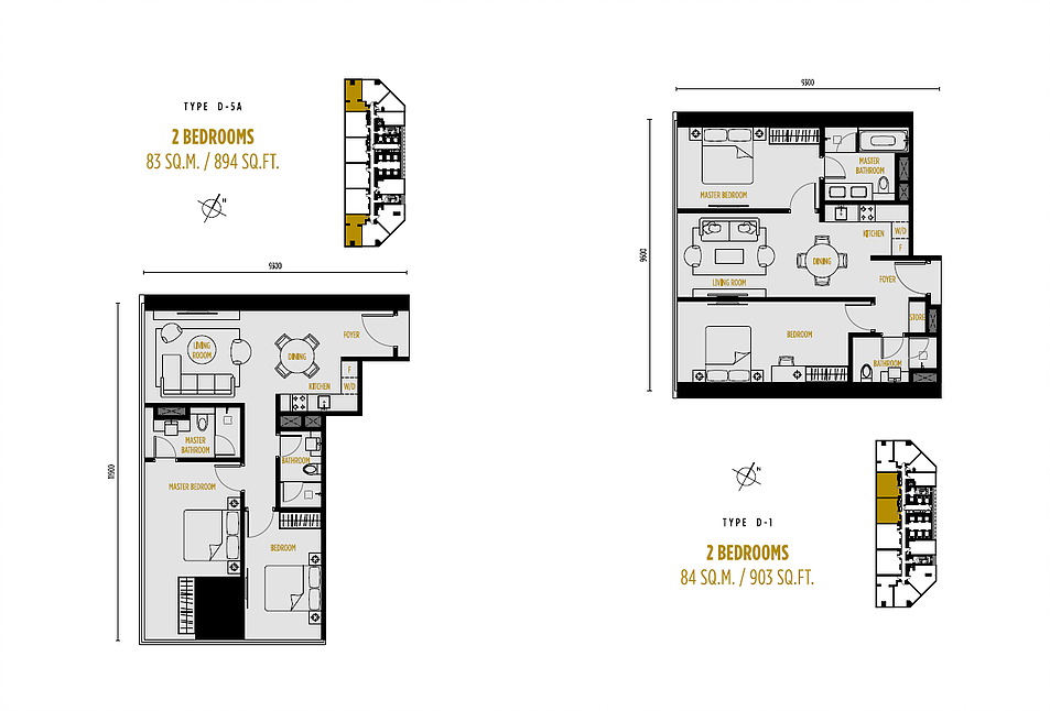 So Sofitel Residences Floor Plan 2BR Type D1 & D5A